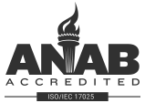 ANAB Accredited ISO/IEC 17025 logo