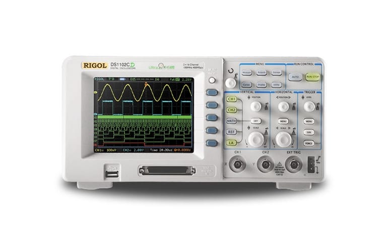 Rigol Ds1102Cd 100 Mhz Digital Oscilloscope , 2 Ch + 16 Ch Logic Analyzer