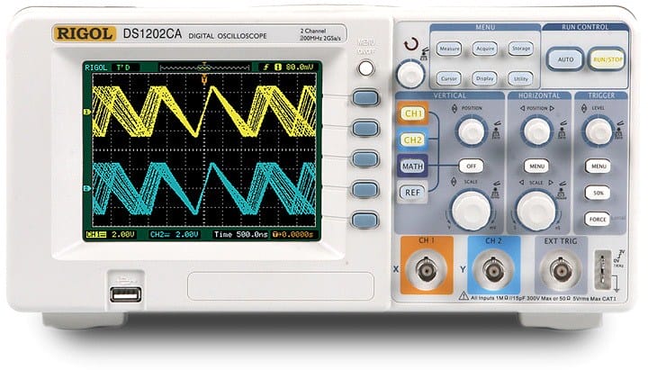Rigol Ds1202Ca 200 Mhz, 2 Ch, 2 Gsa/S Color Digital Oscilloscope