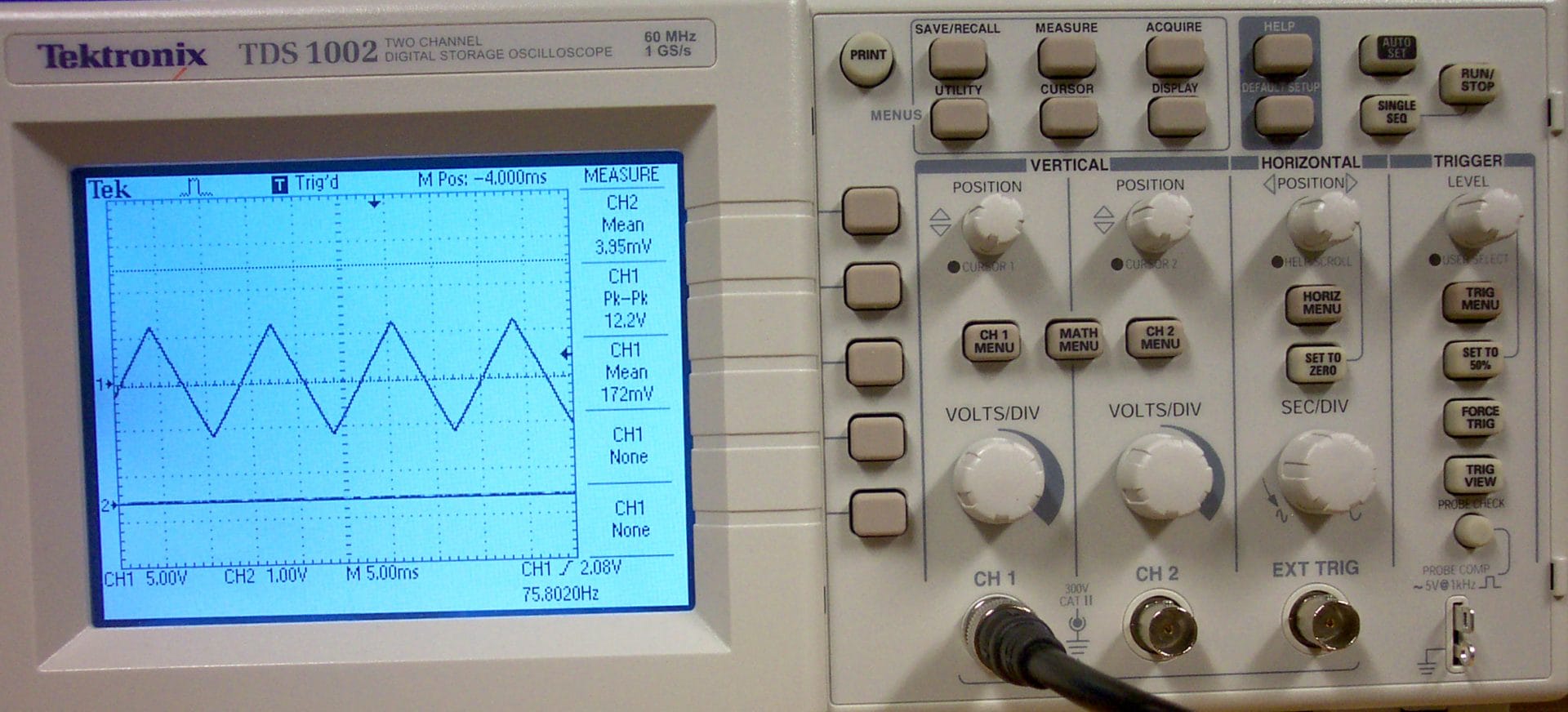 Tektronix Tds1002 60 Mhz 2 Channel Oscilloscope