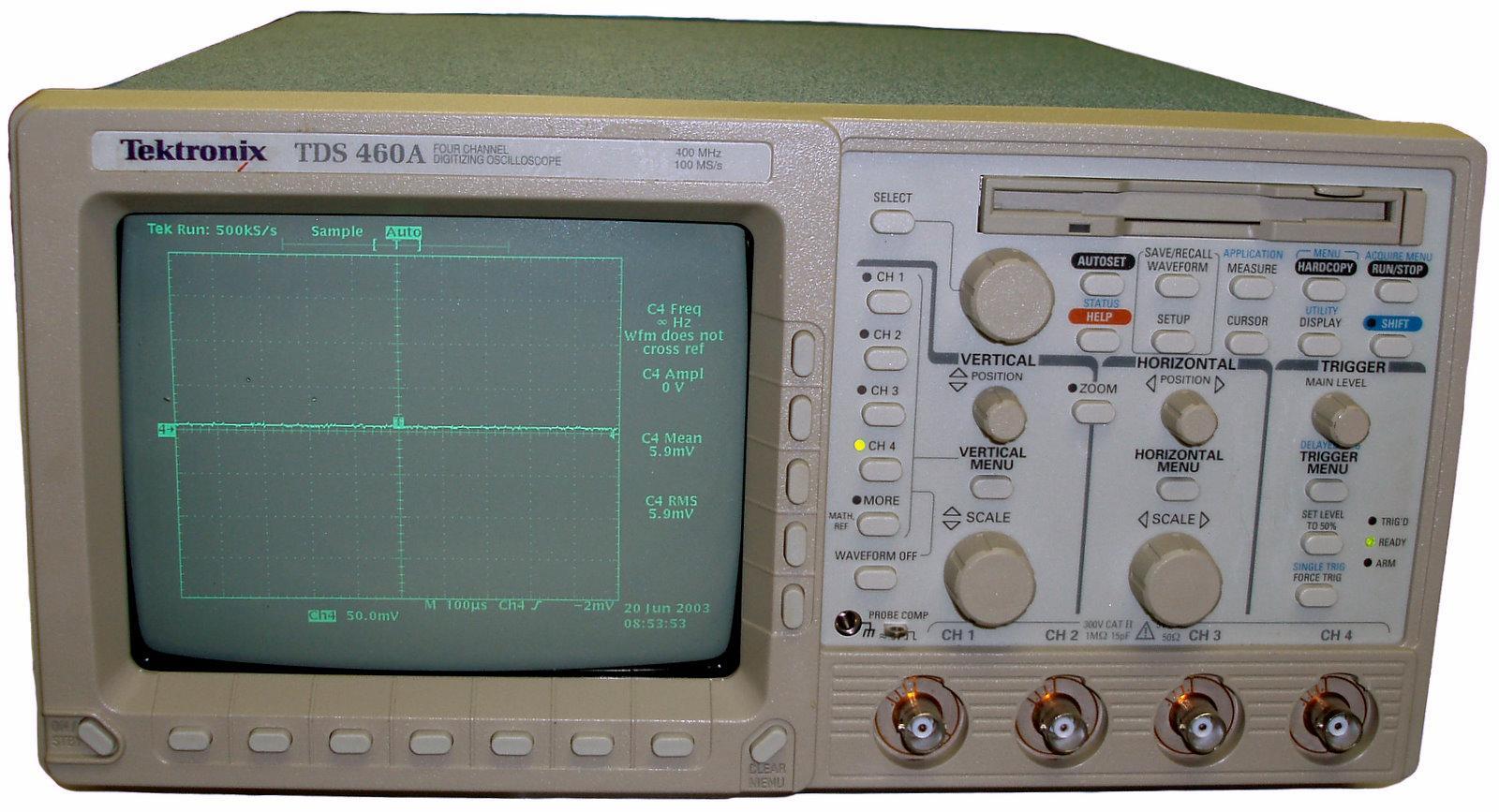 Tektronix Tds460A 400Mhz, 4 Channel, 100Ms/S Oscilloscope