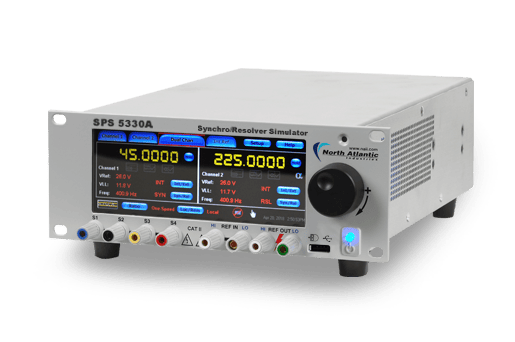 North Atlantic 5330A-1R 5330A = Instrument, Simulator, Synchro/Resolver SRS Configured With: 1 = Single Channel, 1 - 90 VLL, 47 Hz - 10 KHz, 6 VA max R = On-Board Reference, Programmable, 1 - 115 Vrms, 47 Hz - 20 KHz, 6 VA max
