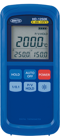 ANRITSU HA-1250K Digital Thermometer with Thermocouple Probe - Wiltron