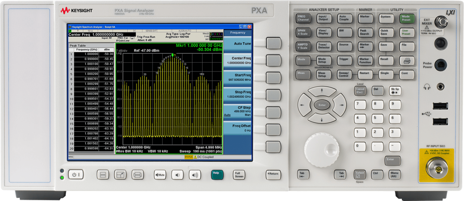 KEYSIGHT N9030A 3 Hz TO 8.4 GHz PXA SIGNAL ANALYZER 508 BBA BW1 HW2 WXP